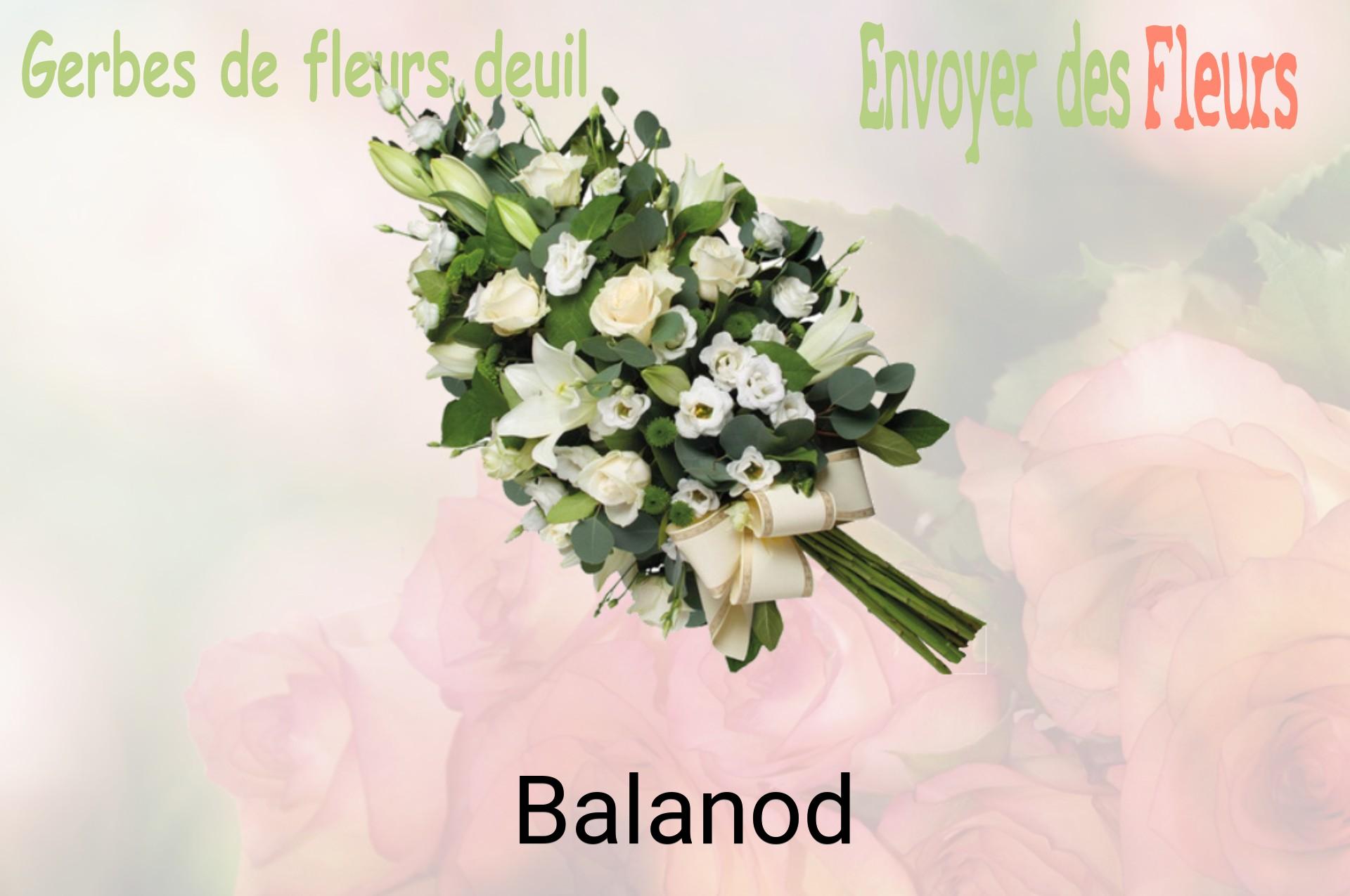 Gerbe de fleurs de deuil livrée à Balanod